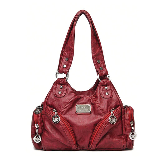 Vintage Multi Pocket Burgundy Crossbody Bag | Xport Style